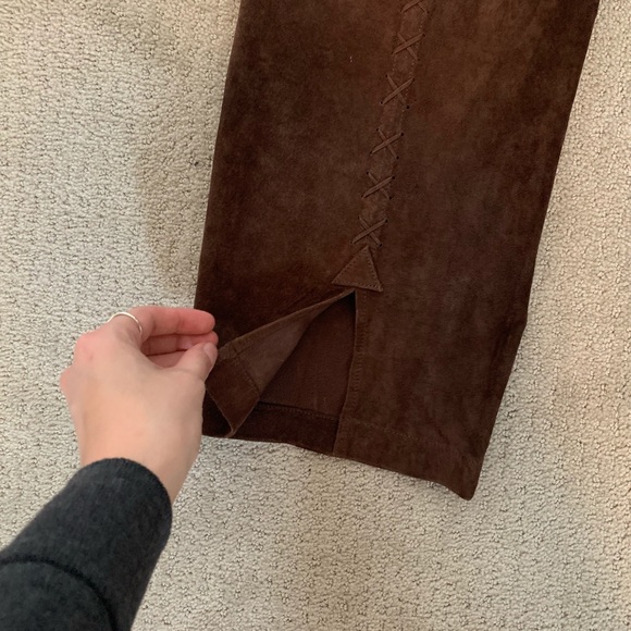 Vintage Genuine Suede Stitch Detail Pants - Picture 8 of 15